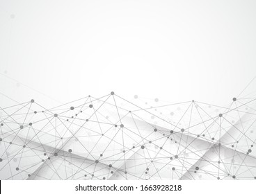 Abstract connecting dots and lines. Connection science background. Vector illustration