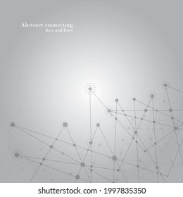 Resumen de puntos de conexión y líneas. Antecedentes de la ciencia de la conexión. Ilustración del vector
