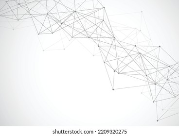 Abstrakte Verbindungspunkte und -linien. Wissenschaftshintergrund für die Verbindung. Vektorgrafik