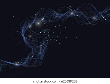 Abstract connecting dots and lines. Connection technology science background.