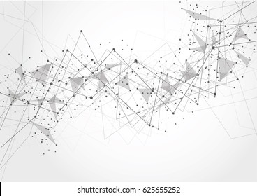 Abstract connecting dots and lines. Connection technology science background.