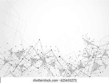 Abstract connecting dots and lines. Connection technology science background.