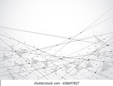 Abstract connecting dots and lines. Connection science background. Vector illustration