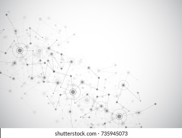 Abstract connecting dots and lines. Connection science background. Vector illustration