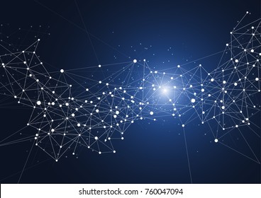 Abstract connecting dots and lines. Connection science background. Vector illustration