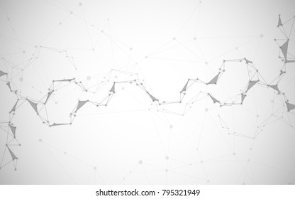 Abstract connecting dots and lines. Connection science and technology background. Vector illustration