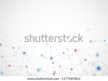 Abstract connecting dots and lines. Connection science background. Vector illustration