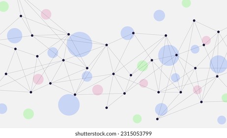 Abstract connecting dots and lines for digital data visualization, social network and global communication technology background design concept. Vector illustration.
