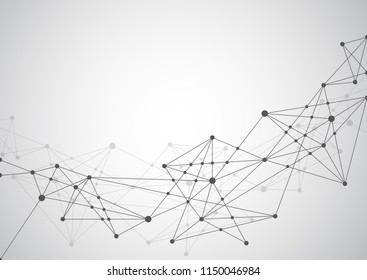 Abstract connecting dots and lines with geometric background. Modern technology connection science, Polygonal structure background. Vector illustration
