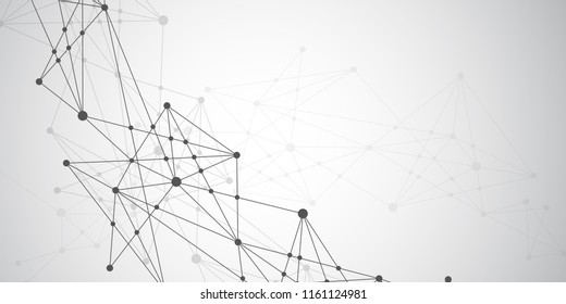 Abstract connecting dots and lines with geometric background. Modern technology connection science, Polygonal structure background. Vector illustration