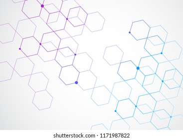 Abstract connecting dots and lines with geometric background. Modern technology connection science, Polygonal structure background. Vector illustration