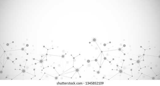 Abstract connecting dots and lines with geometric background. Modern technology connection science, Polygonal structure background. Vector illustration