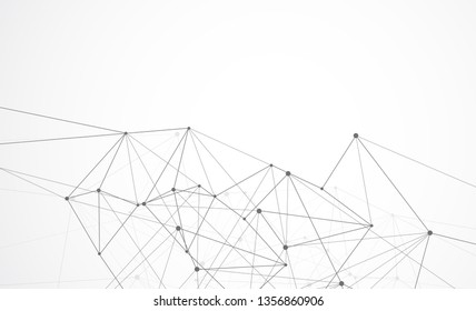 Abstract connecting dots and lines with geometric background. Modern technology connection science, Polygonal structure background. Vector illustration