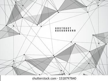Abstract connecting dots and lines with geometric background. Modern technology connection science, Polygonal structure background. Vector illustration