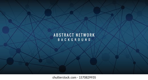 Abstract connecting dots and lines with geometric background. Modern technology connection science, Polygonal structure background