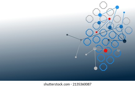 Abstract connecting dots and lines with geometric background. Modern technology connection science, Polygonal structure background. Vector illustration