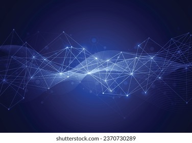 Abstract connecting dots and lines with geometric background. Modern technology connection science, Polygonal structure background. Vector illustration