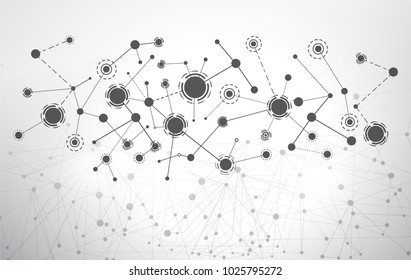 Abstract connecting dots and lines, Internet of things network. Vector illustration