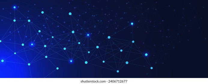Abstract connecting dots and lines. Molecular technology with polygonal shapes. Network connection and digital communication concept. Vector illustration.