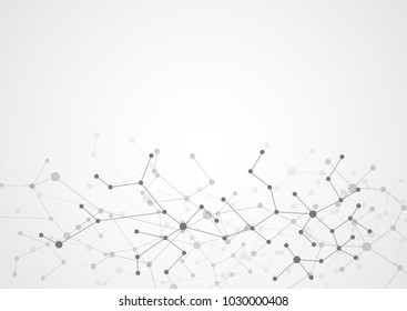 Abstract connecting dots and lines molecule background. Connection science compounds, medical, technology or scientific concept background. Vector illustration