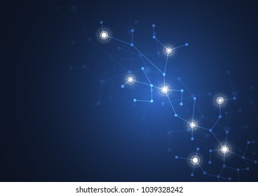 Abstract connecting dots and lines molecule background. Connection science compounds, medical, technology or scientific concept background. Vector illustration