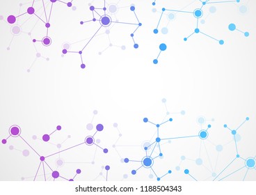 Abstract connecting dots and lines molecule background. Connection science compounds, medical, technology or scientific concept background. Vector illustration