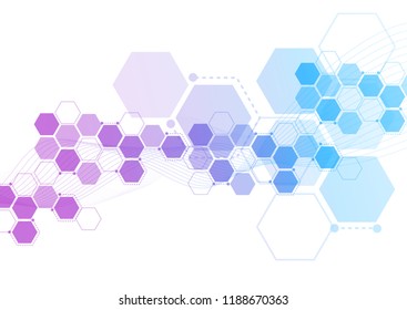Abstract connecting dots and lines molecule background. Connection science compounds, medical, technology or scientific concept background. Vector illustration