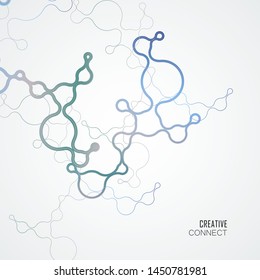 Abstract connecting dots and lines. Network science background