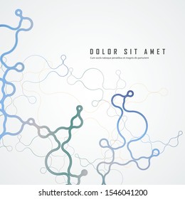 Abstract connecting dots and lines. Network science background.