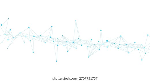 Linhas de pontos de conexão abstratas para plano de fundo da tecnologia de conexão de rede. Cabeçalho ou banner do site com o conceito de design plexus. Ilustração vetorial