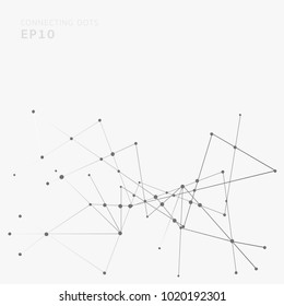 Puntos y líneas de conexión abstractos, Fondo poligonal, diseño tecnológico, ilustrador vectorial