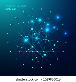 Abstract connecting dots and lines, Polygonal background, technology design, vector illustrator