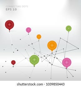 Abstract connecting dots and lines, Polygonal background, technology design, vector illustrator