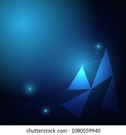 Abstract connecting dots and lines, Polygonal background, technology design, vector illustrator