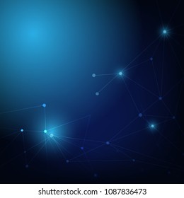 Abstract connecting dots and lines, Polygonal background, technology design, vector illustrator