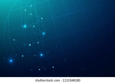 Abstract connecting dots and lines, Polygonal background, technology design, vector illustrator