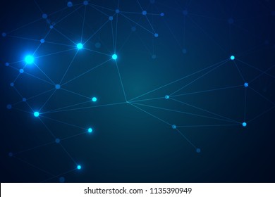 Abstract connecting dots and lines, Polygonal background, technology design, vector illustrator
