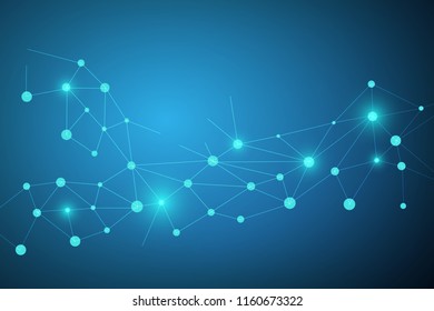 Abstract connecting dots and lines, Polygonal background, technology design, vector illustrator