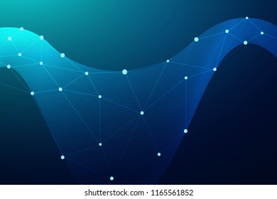 Abstract connecting dots and lines, Polygonal background, technology design, vector illustrator