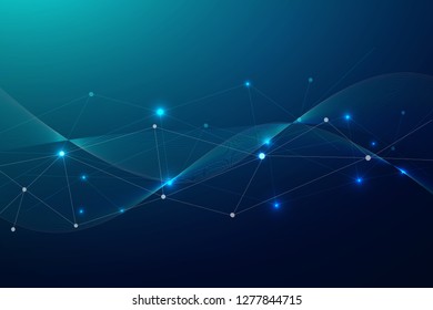 Abstract connecting dots and lines, Polygonal background, technology design, vector illustrator