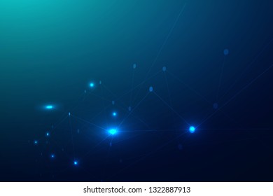 Abstract connecting dots and lines, Polygonal background, technology design, vector 