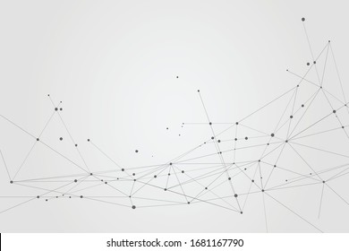Abstract connecting dots and lines, Polygonal background, technology design, vector illustrator