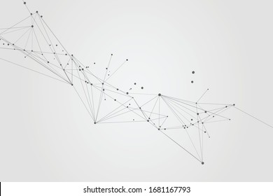 Abstract connecting dots and lines, Polygonal background, technology design, vector illustrator