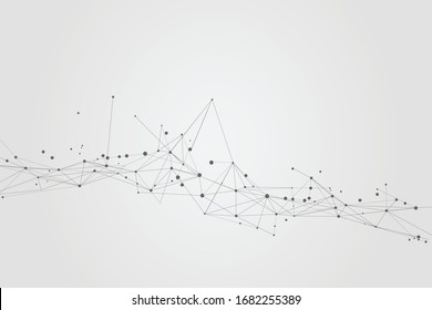 Abstract connecting dots and lines, Polygonal background, technology design, vector illustrator