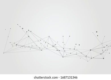 Abstract connecting dots and lines, Polygonal background, technology design, vector illustrator