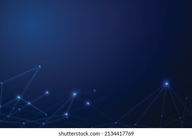 Abstrakte Verbindungspunkte und Linien, polygonaler Hintergrund, Technologiedesign, Vektorgrafik