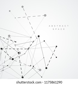 Abstract connecting dots and lines and technology background.