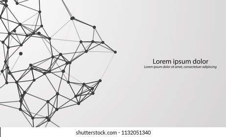 Abstract connecting dots and lines. Vector technology background. Global network connection.