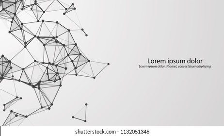 Abstract connecting dots and lines. Vector technology background. Global network connection.