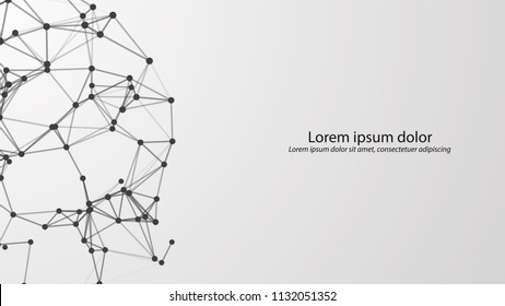 Abstract connecting dots and lines. Vector technology background. Global network connection.
